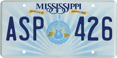 MS license plate ASP426
