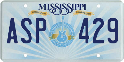 MS license plate ASP429