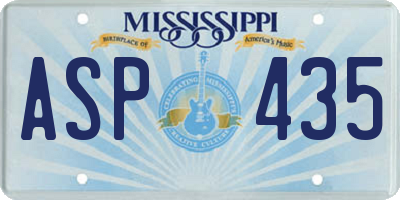 MS license plate ASP435