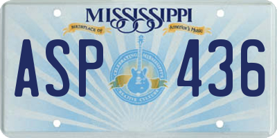 MS license plate ASP436