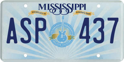 MS license plate ASP437