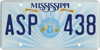 MS license plate ASP438