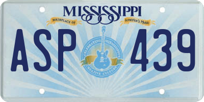 MS license plate ASP439