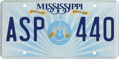 MS license plate ASP440