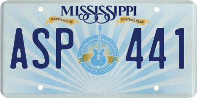 MS license plate ASP441