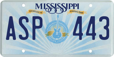 MS license plate ASP443