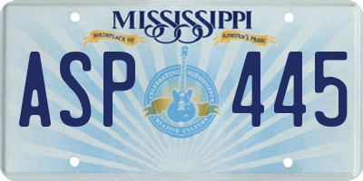 MS license plate ASP445