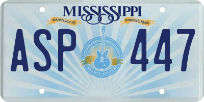 MS license plate ASP447