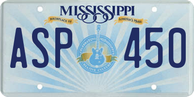 MS license plate ASP450