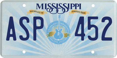MS license plate ASP452