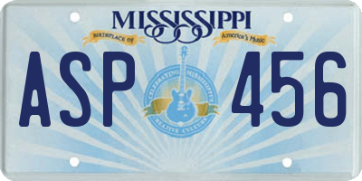MS license plate ASP456
