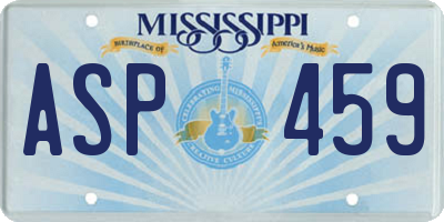 MS license plate ASP459