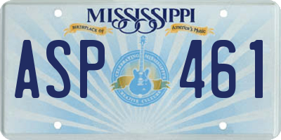 MS license plate ASP461