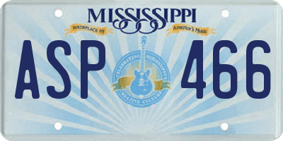 MS license plate ASP466