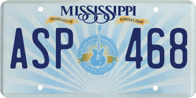 MS license plate ASP468