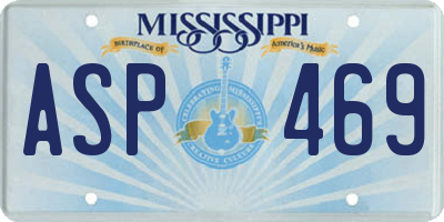 MS license plate ASP469