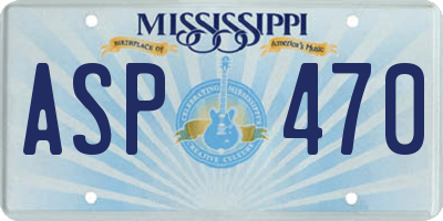 MS license plate ASP470