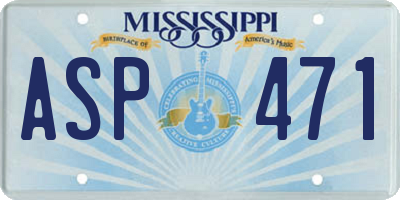 MS license plate ASP471