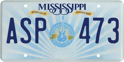 MS license plate ASP473