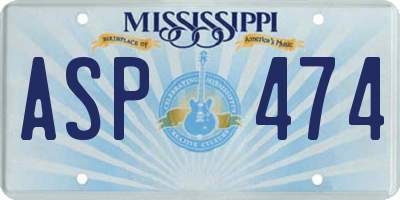 MS license plate ASP474