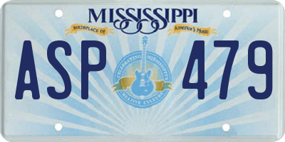 MS license plate ASP479
