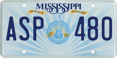 MS license plate ASP480