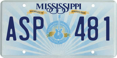 MS license plate ASP481