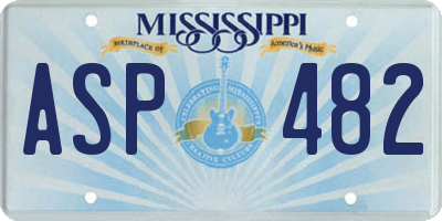 MS license plate ASP482