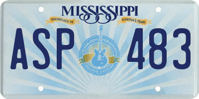 MS license plate ASP483