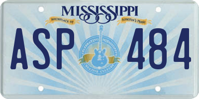 MS license plate ASP484