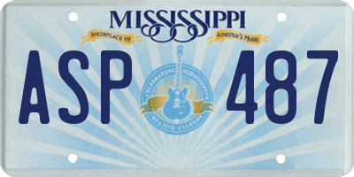 MS license plate ASP487