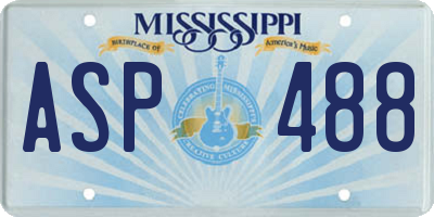 MS license plate ASP488