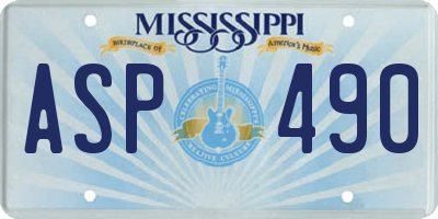 MS license plate ASP490
