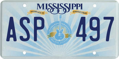 MS license plate ASP497