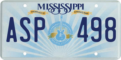 MS license plate ASP498
