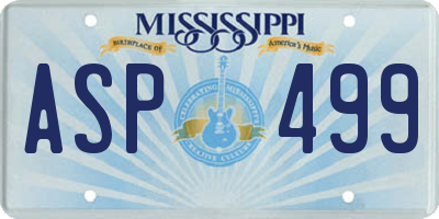MS license plate ASP499