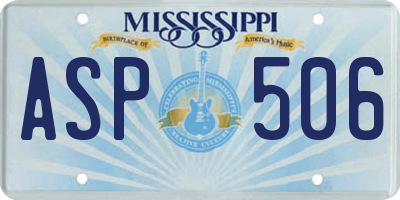 MS license plate ASP506