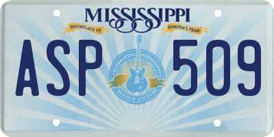 MS license plate ASP509