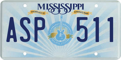 MS license plate ASP511