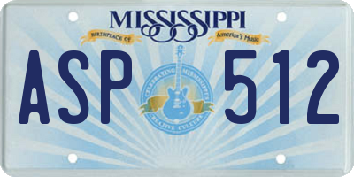 MS license plate ASP512