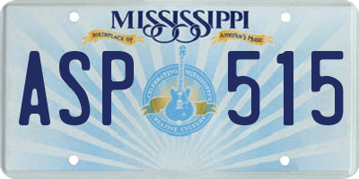 MS license plate ASP515