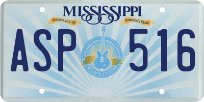 MS license plate ASP516