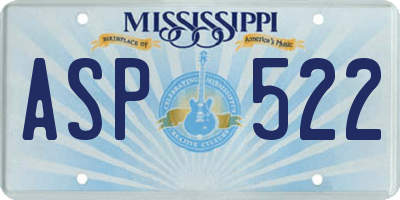 MS license plate ASP522