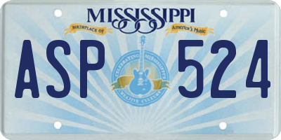 MS license plate ASP524