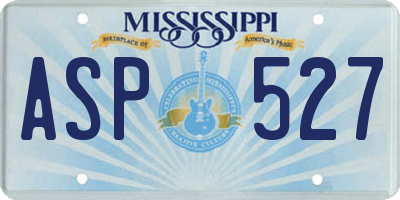 MS license plate ASP527