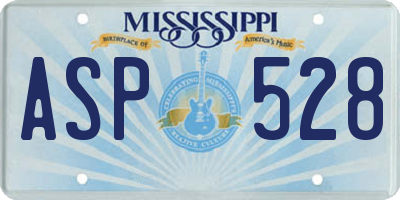 MS license plate ASP528