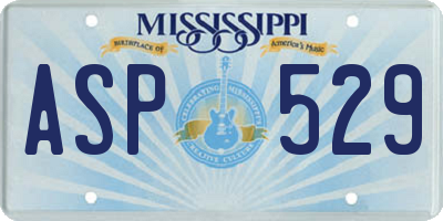 MS license plate ASP529
