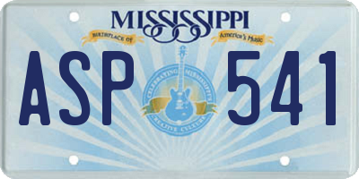 MS license plate ASP541