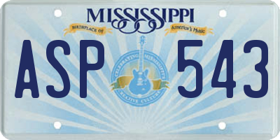 MS license plate ASP543