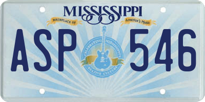 MS license plate ASP546